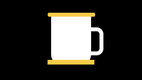 Una-Taza-De-Café-Con-Leche-Con-Una-Animación-En-Bucle-Conceptual-De-Icono-De-Borde-Amarillo-Con-Canal-Alfa