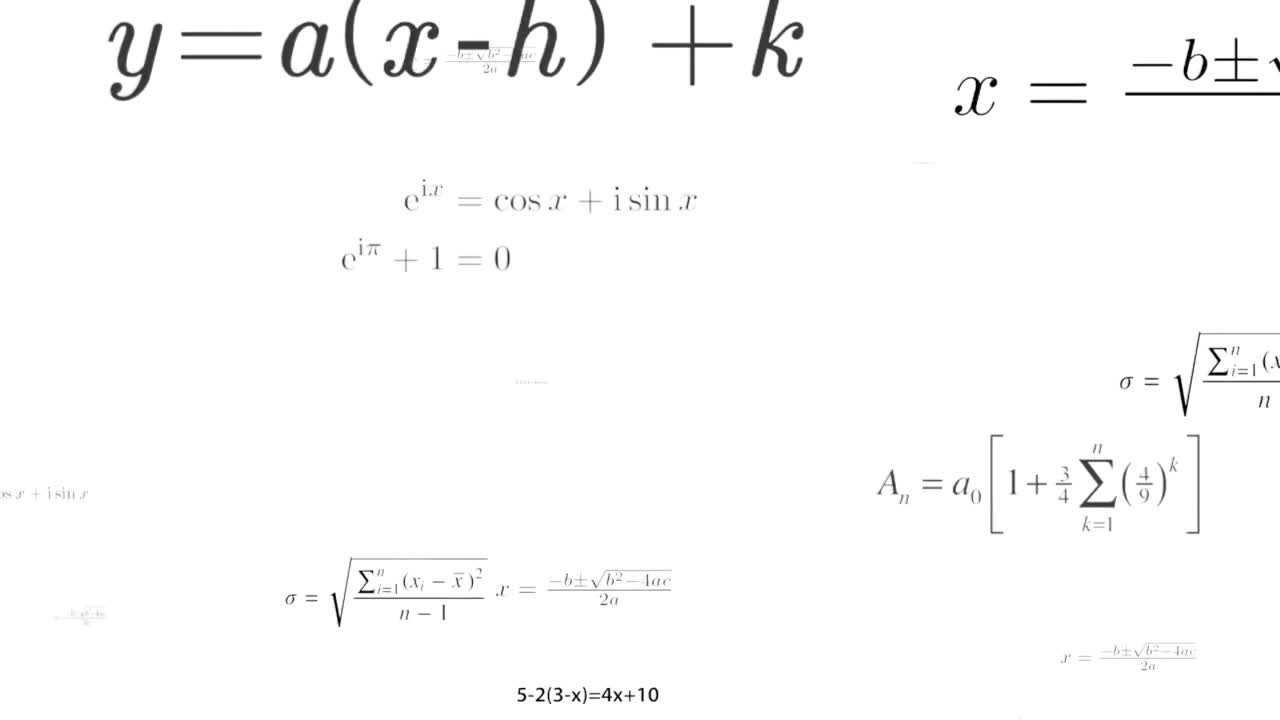 Math Equation On A Plain Whte Background