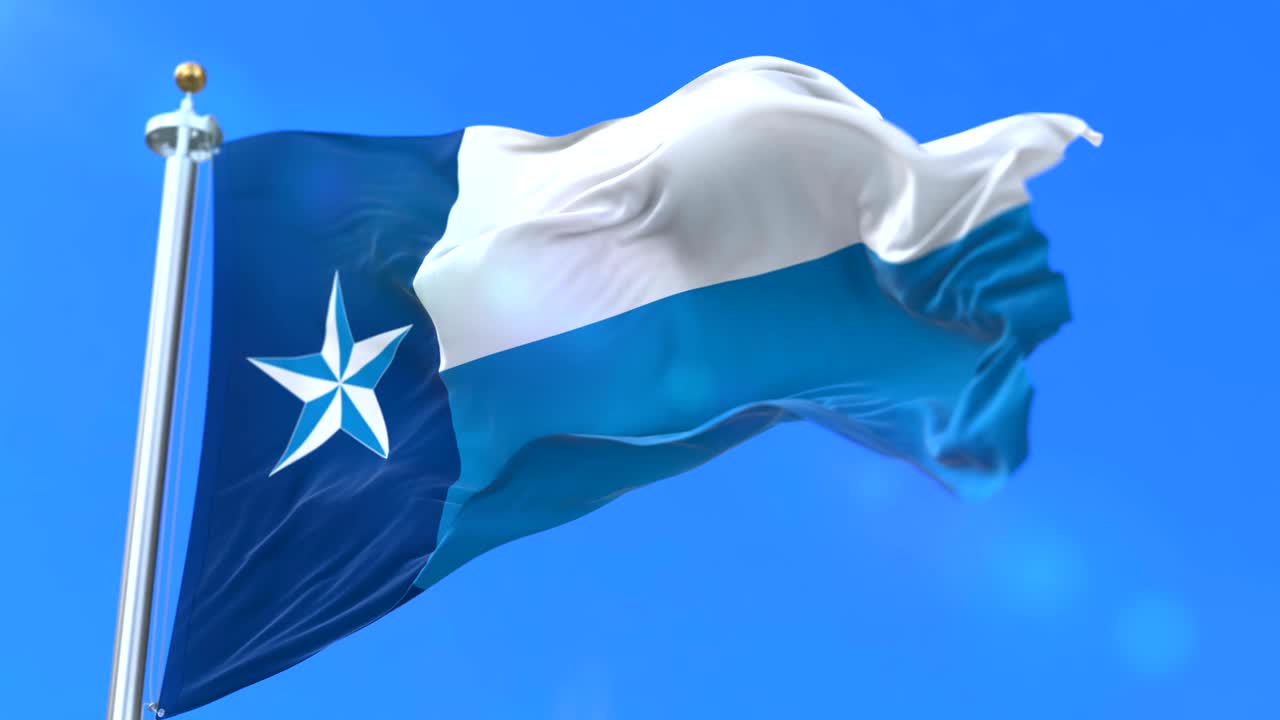 Flag of Dallas, county of the state of Texas, in United States - loop