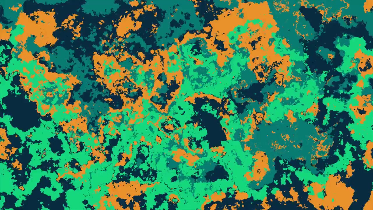 Motivo astratto dinamico con colori verde, arancione e blu