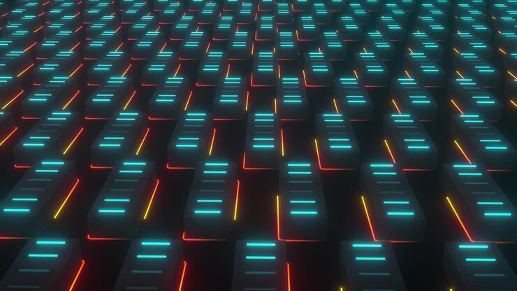 Abstract Neon Geometric Pattern