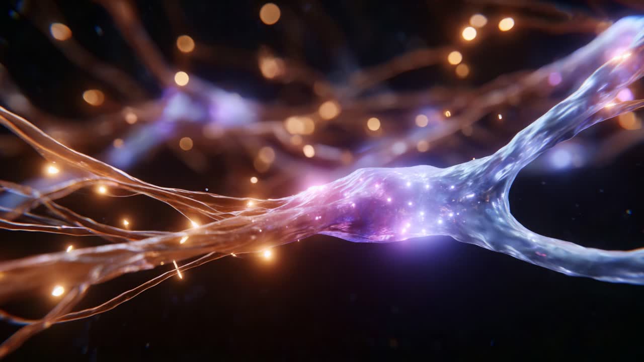 Captivating Visualization of Neural Pathways with Glowing Synapses and Intricate Structures Representing Complex Brain Functions and Connectivity