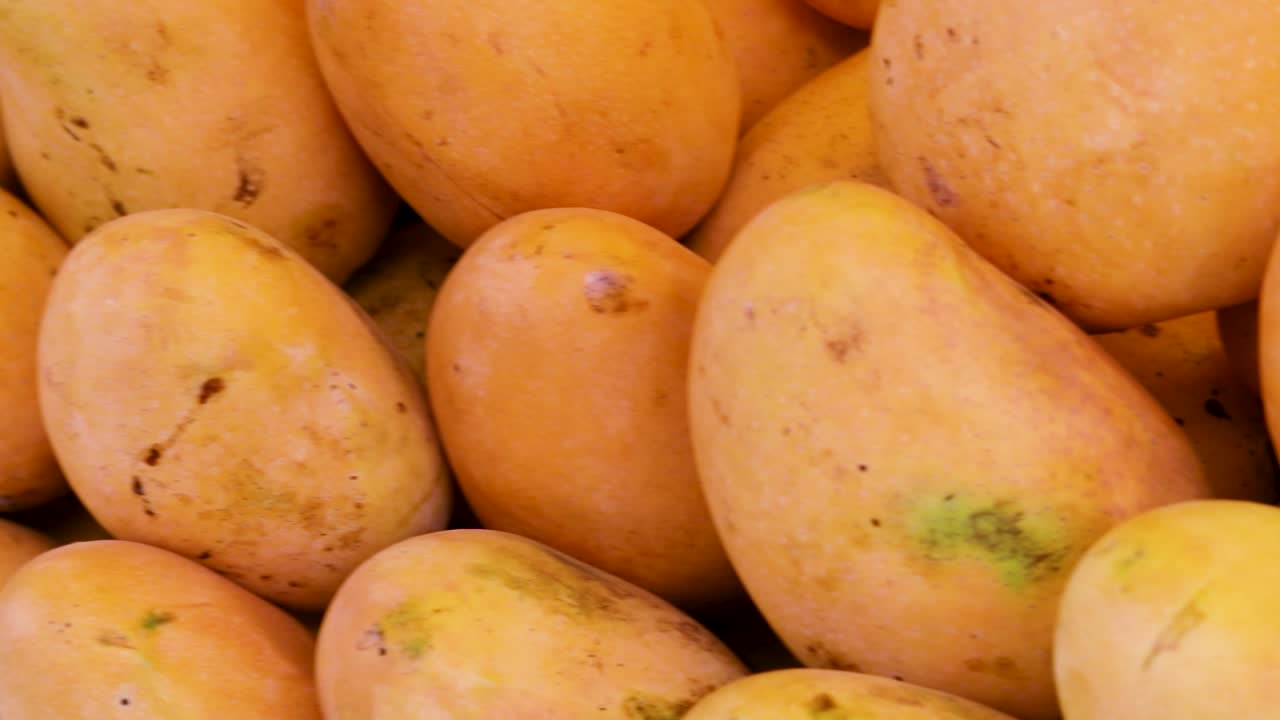 mangos tiernos orgánicos frescos de la granja de cerca desde diferentes ángulos