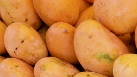 mangos testy orgánicos frescos de la granja de cerca desde un ángulo diferente
