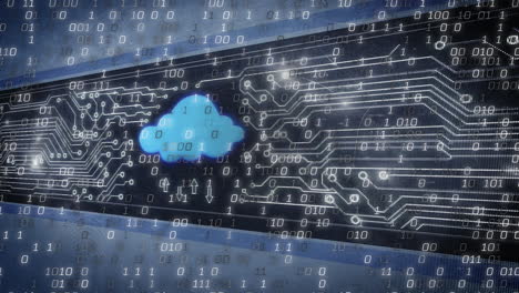 animazione dell'elaborazione dei dati su sfondo nero