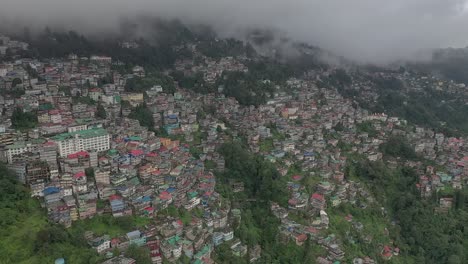 beautiful aerial view of the indian city in west bengal , darjeeling