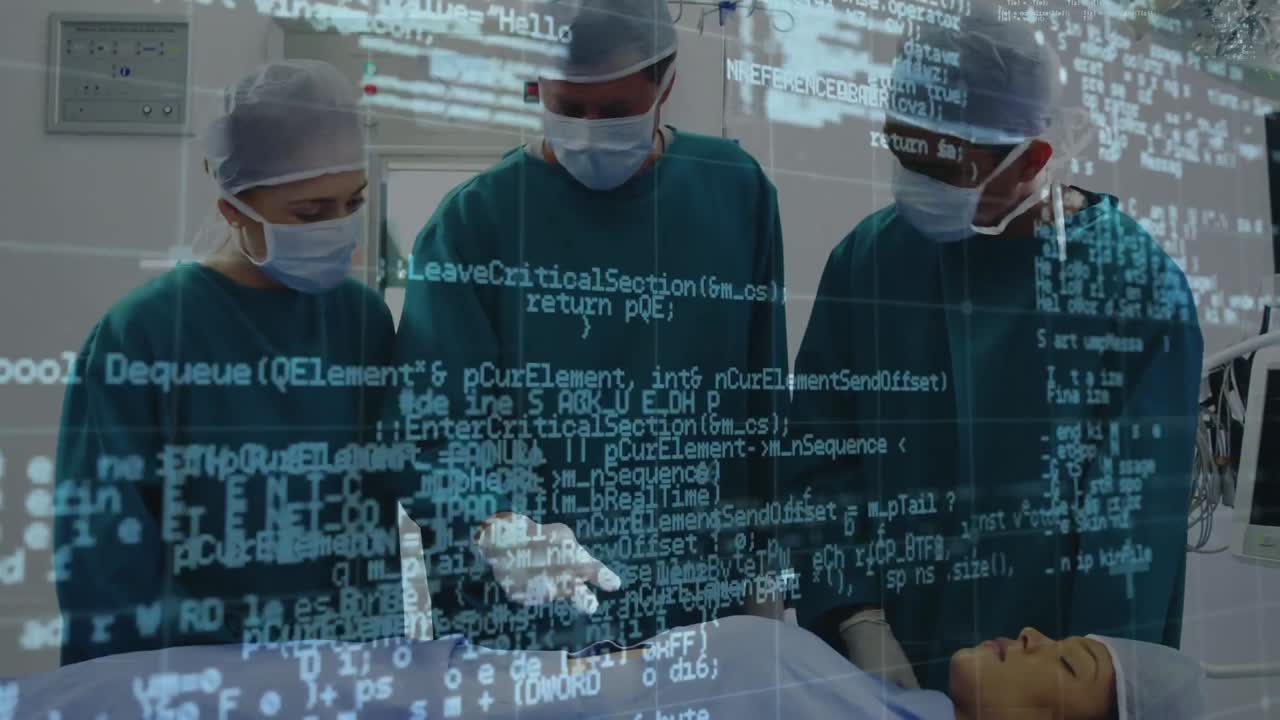 다양한 의사와 환자에 대한 데이터 처리 애니메이션