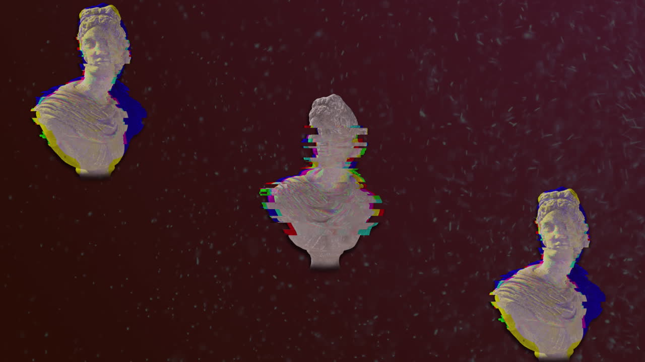 검은색 배경에 조각과 빛의 반점에 대한 간섭의 애니메이션