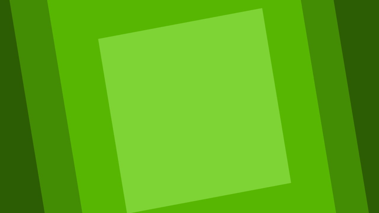 animación de múltiples cuadrados verdes sobre un fondo blanco