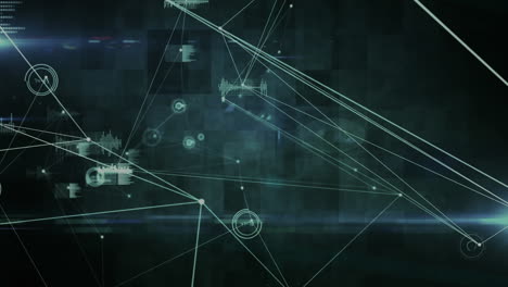 Animation of network of connections and data processing