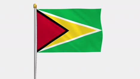 video de bucle de la bandera de guyana revoloteando en el viento, video en cámara lenta de 4k, con canal alfa