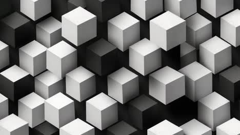 abstract geometric pattern of black and white cubes