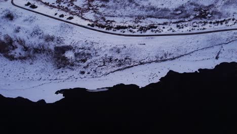 golden hour drone flight over charming canadian communities in winter