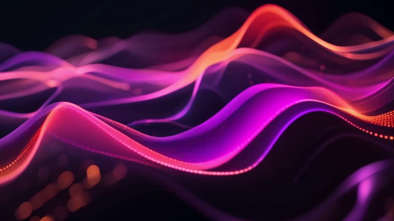 Abstract Digital Waves of Light and Color