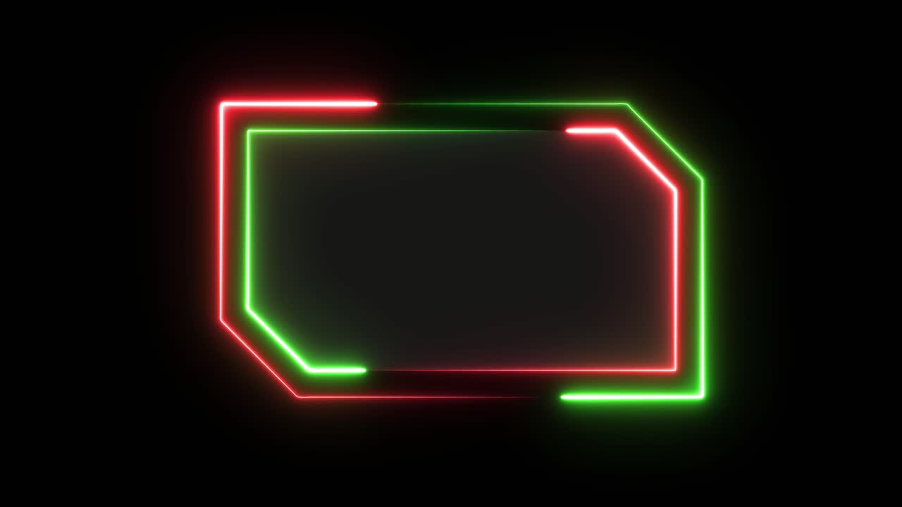 추상적인 반이는 네온 프레임