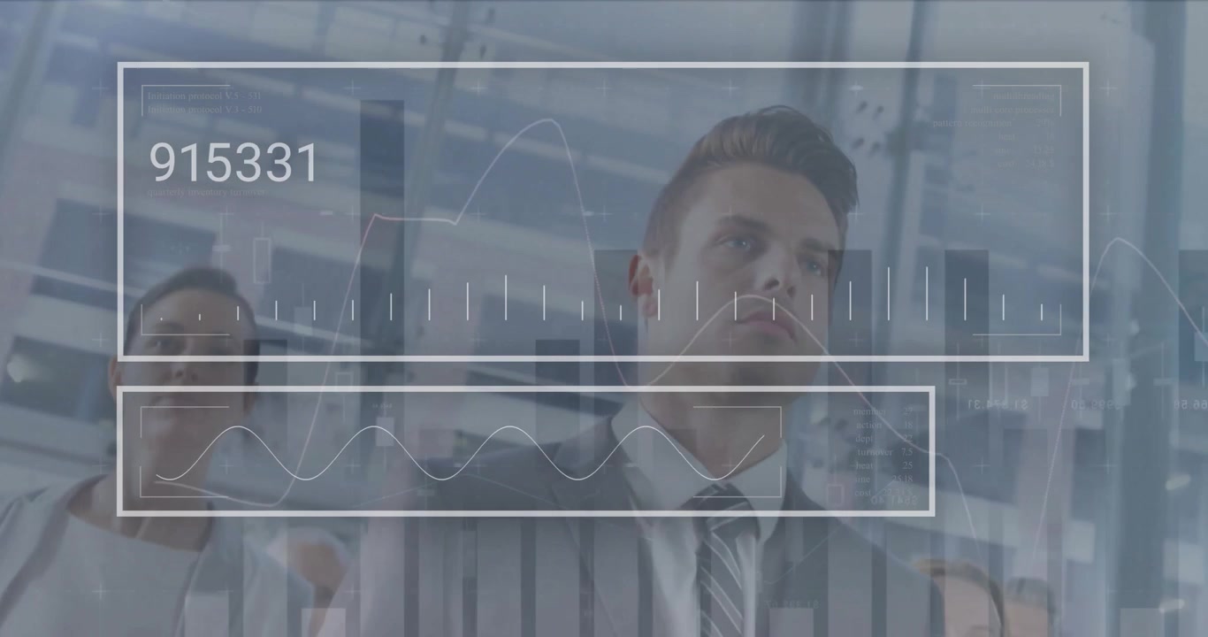 Animazione dell'elaborazione dati su diverse figure professionali in ufficio