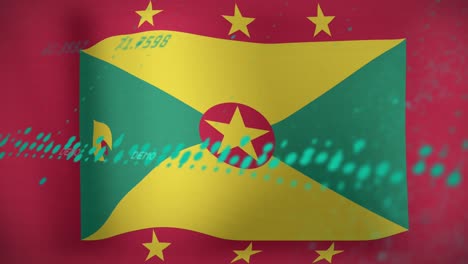 animación del procesamiento de datos sobre la bandera de granada