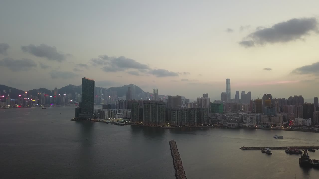 imagen aérea del distrito de kowloon en hong kong