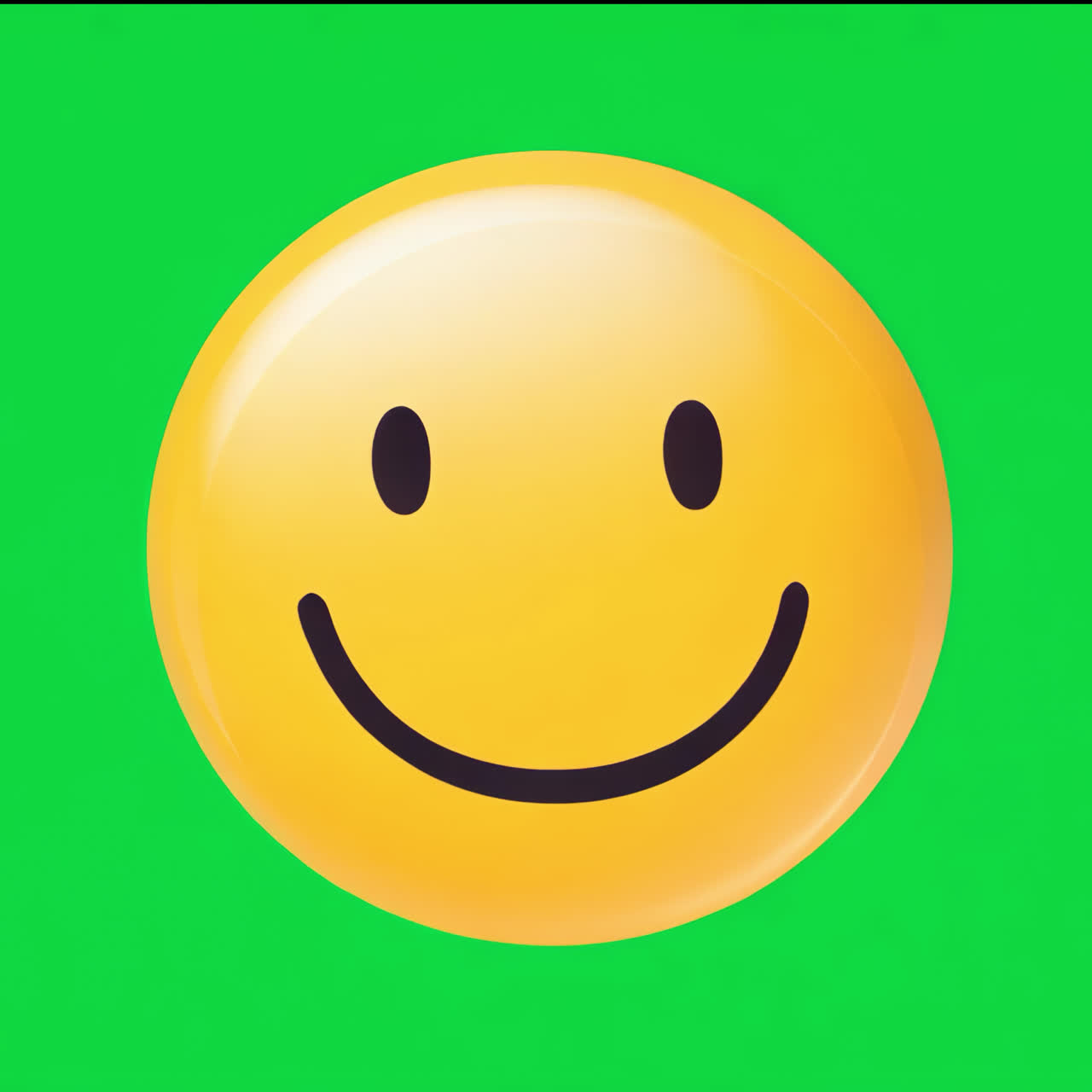 Bright yellow smiley face animation isolated asset, transparent 4K video, alpha channel, ProRes 4444