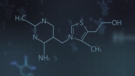 animação de estruturas de fórmula química em fundo escuro