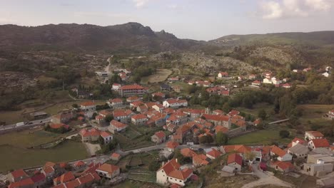 village of castro laboreiro, portugal elderly castle ruins, medieval age, river valley, dry river