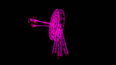 archery target. arrows hit round target goal concept. wireframe low poly mesh technology