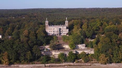 grand majestic castle by tranquil river