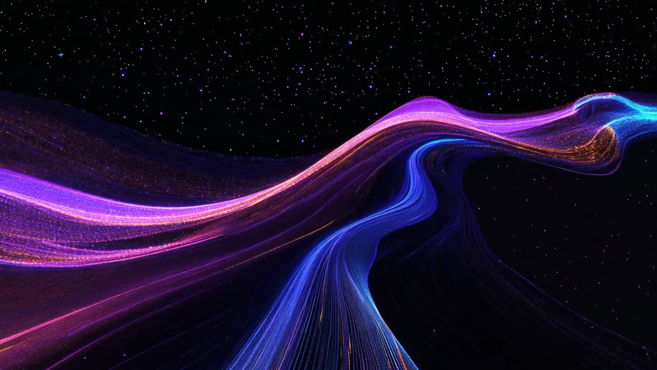 Abstract Glowing Waves in Space