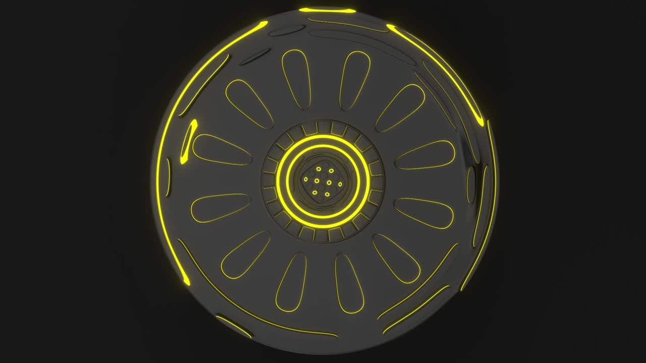 노란색 빛나는 선으로 된 기술 배경 루프