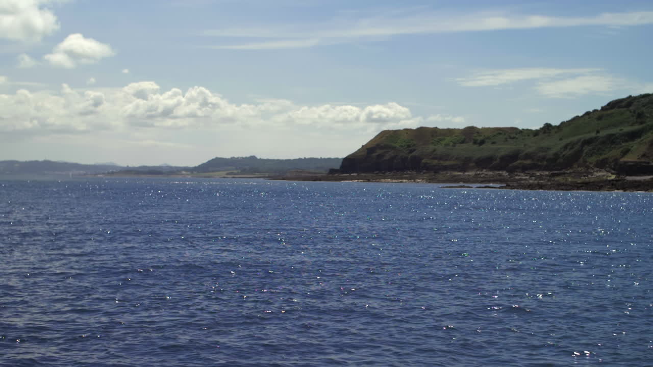 슬로우 모션 스피드 보트 해안