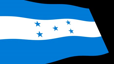 the honduras flag slow waving in perspective, animation 4k footage