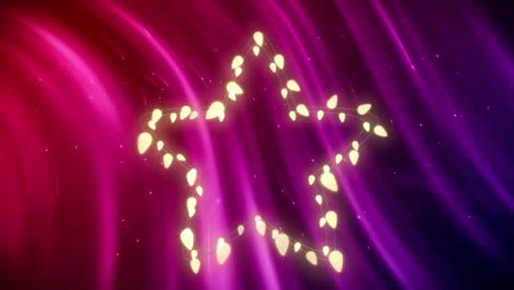 Animation-of-christmas-decoration-fairy-lights-with-copy-space-over-pink-light-trails