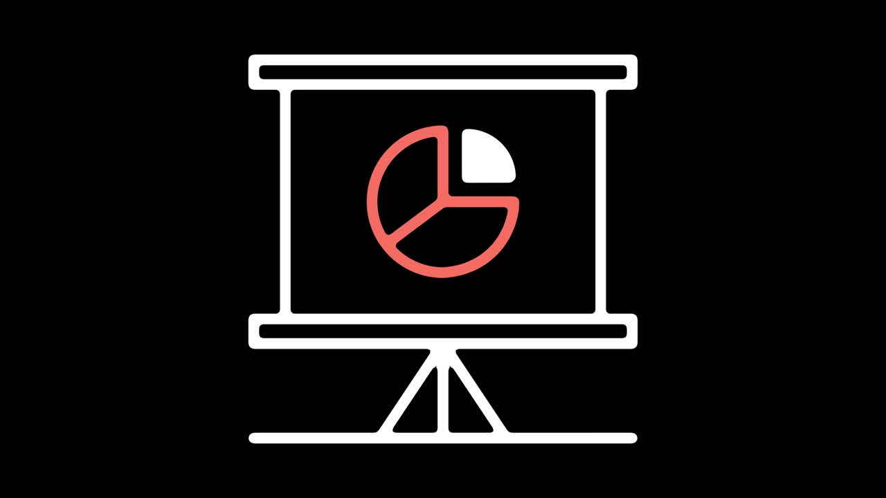 Statistical Analysis Line Icon Animation with Alpha