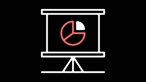 análisis estadístico animación del icono de la línea con alfa