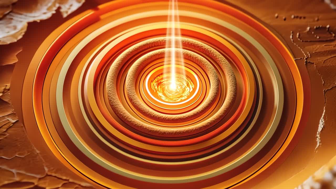 Abstract concentric circles with light