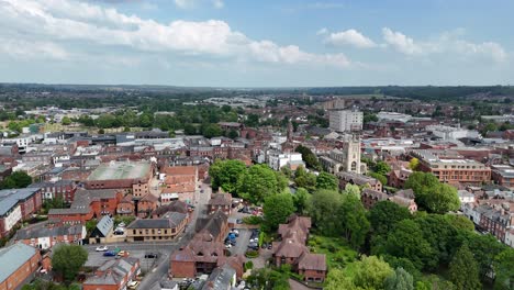 ascending drone,aerial newbury berkshire town centre