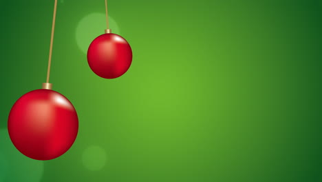 happy merry christmas animation with balls hanging