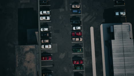 aerial view of an empty parking lot