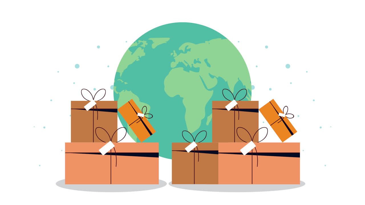 세계 행성 지구와 함께 카드 상자