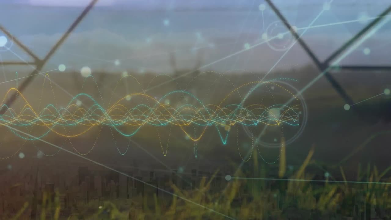 연결 네트워크를 통해 도시 풍경의 애니메이션