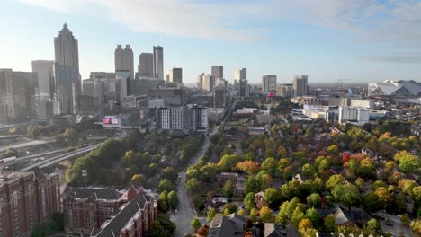 Aerial-of-Atlanta-Georgia-Skyline-in-Autumn