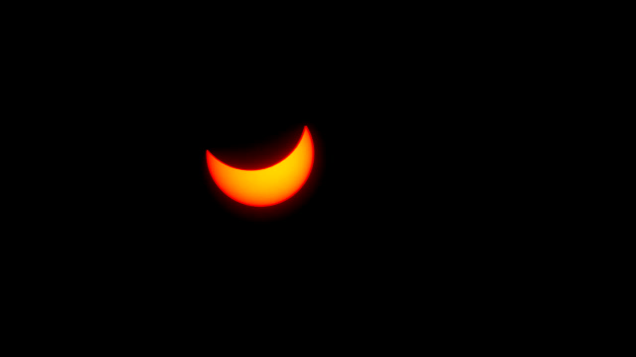 Saturated colors of a partial solar eclipse