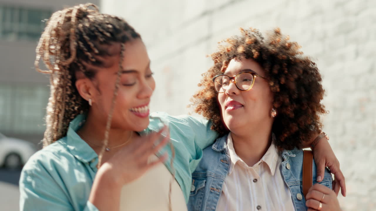 Women, lesbian couple walking