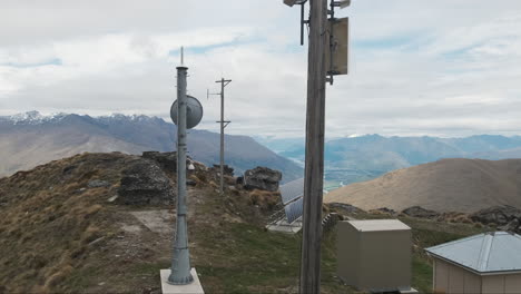 radio weather station observation scientific equipment on mountain top