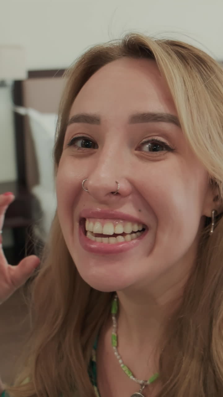 Female Tourist Vlogging about Hotel Room at Resort, UGC POV
