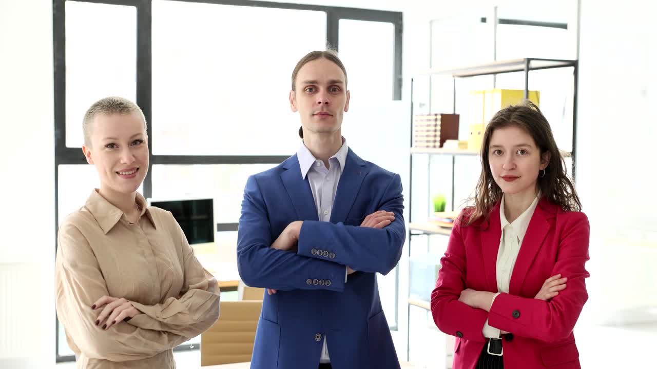 A business team in a modern office
