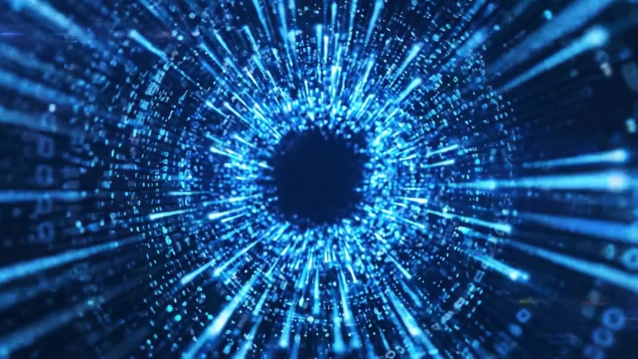 Dynamic Visualization of Binary Data Flow: A Stunning Digital Transformation Depicting the Movement and Energy of Multidimensional Information through Technological Channels