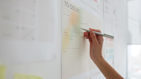 writing on a to-do list