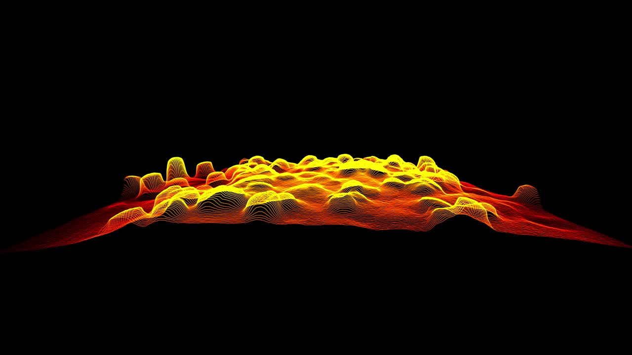 현대적인 디자인 요소, 노란색 추상적인 파동, 풍경 렌더링, 3d 메이커 모레이션, 움직이는 디지털 선과 함께 현대적인 기하학적 배경, 다채로운 미래 애니메이션.