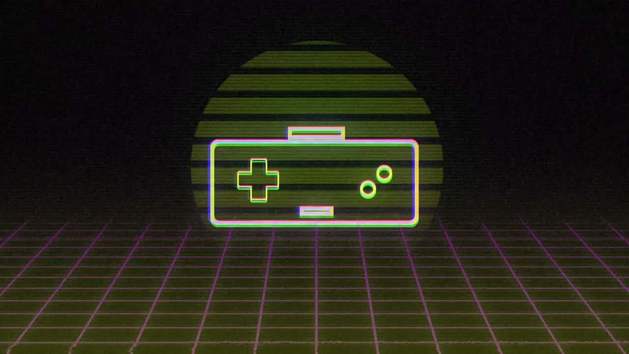 animación del panel de control del juego sobre el fondo del metaverso